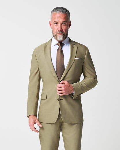 Athletic Fit Stretch Suit - Heathered Olive | State & Liberty Suits