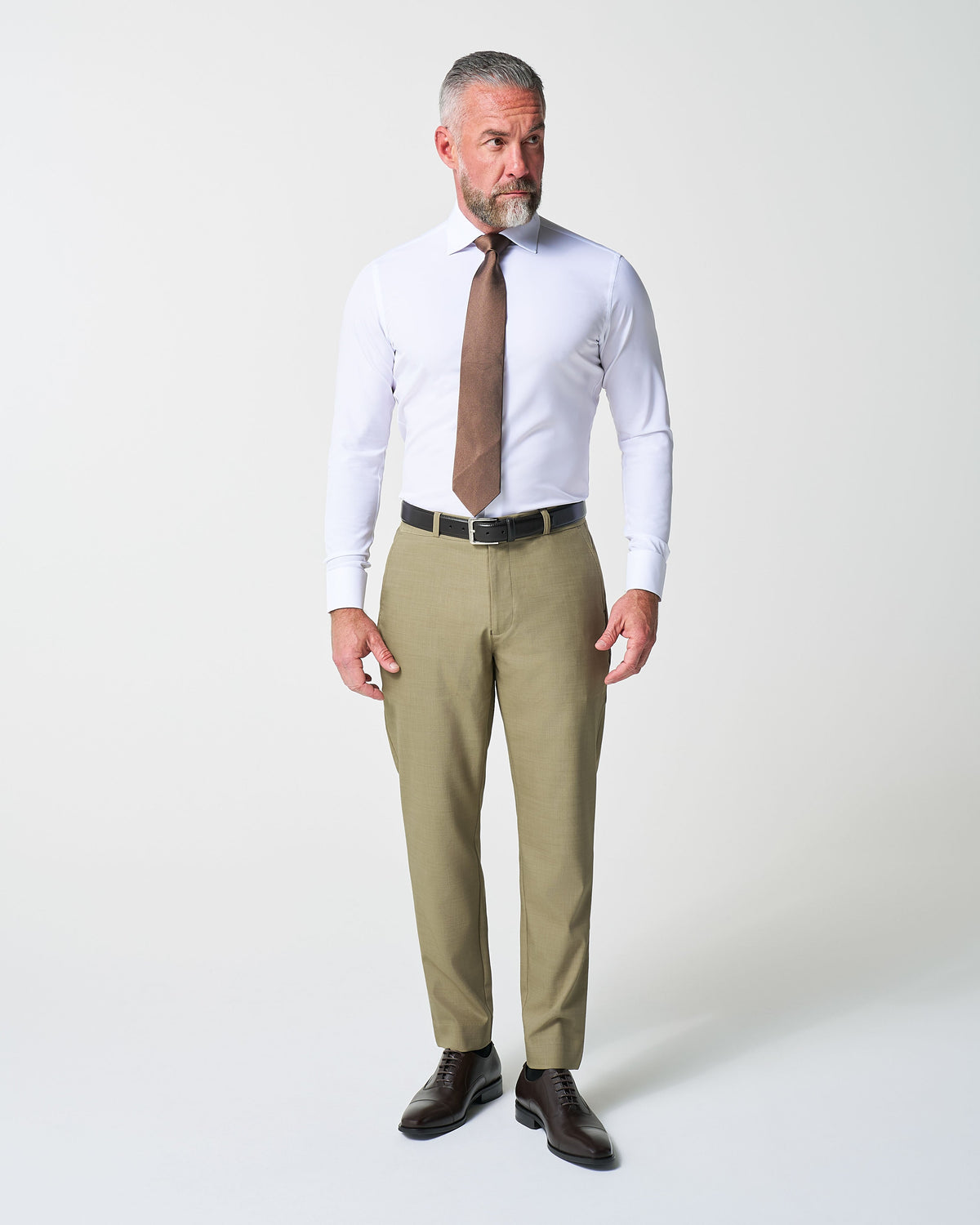 Athletic Fit Stretch Suit - Heathered Olive | State & Liberty Suits
