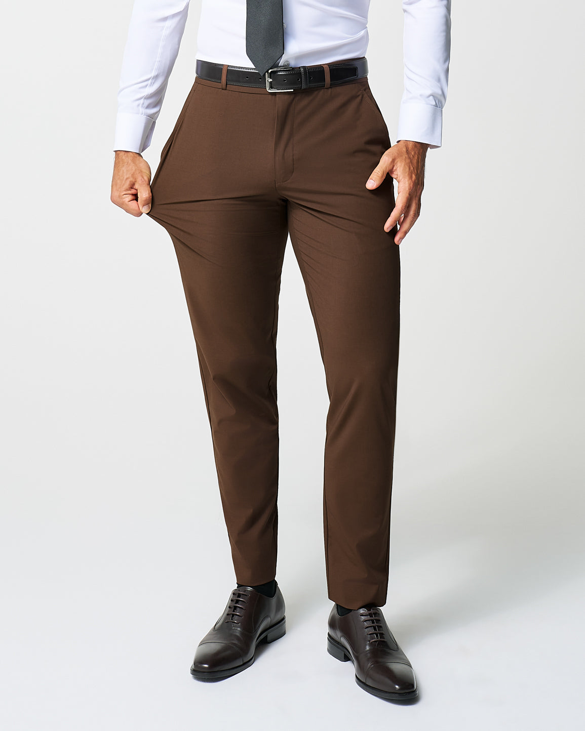 Athletic Fit Stretch Suit - Lightweight Heathered Chocolate | State & Liberty Suits