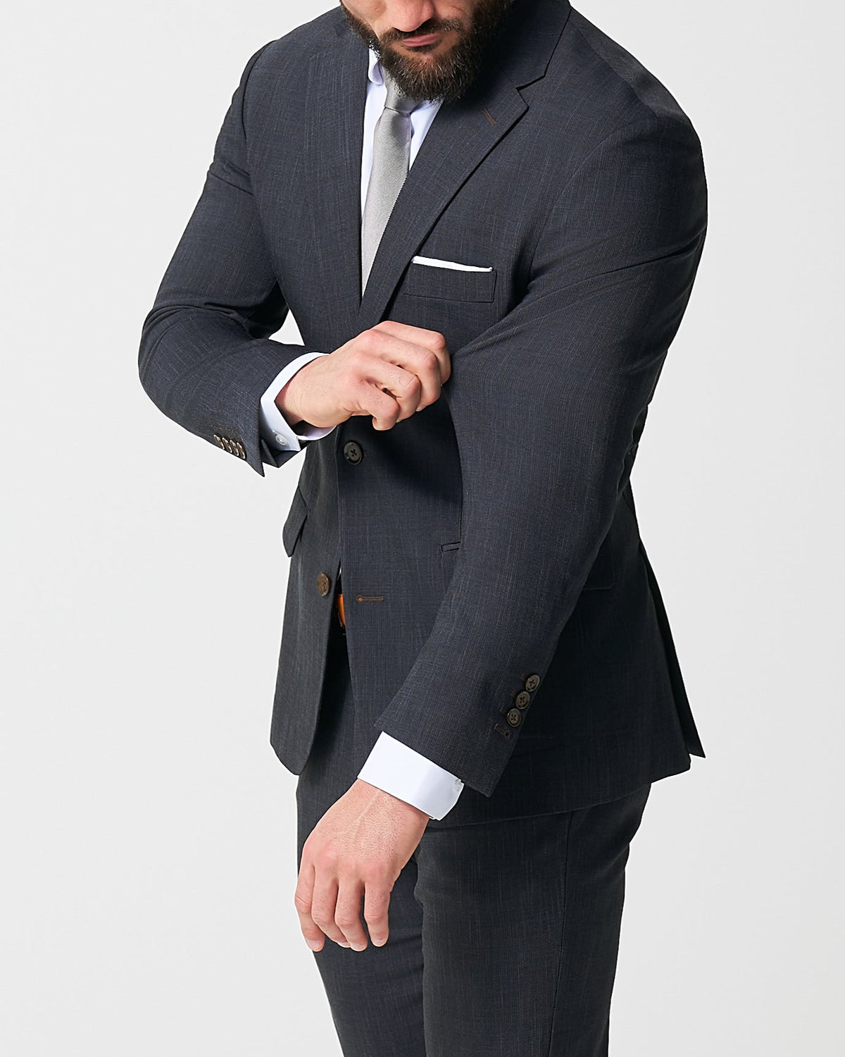 Athletic Fit Stretch Suit - Heathered Midnight Navy | State & Liberty Suits