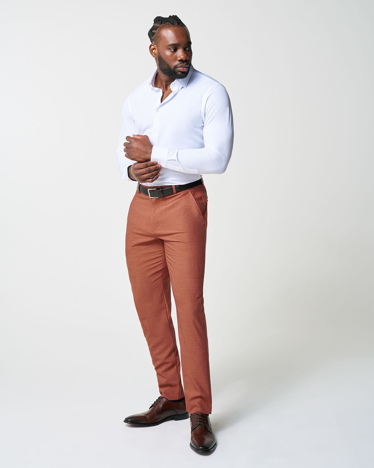 Athletic Fit Stretch Suit - Heathered Burnt Orange | State & Liberty Suits