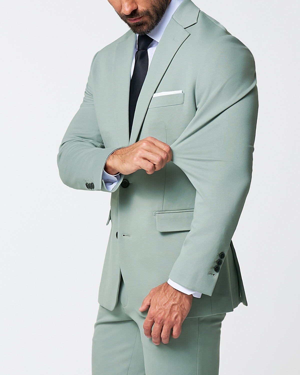 Athletic Fit Stretch Suit - Solid Dusty Sage | State & Liberty Suits