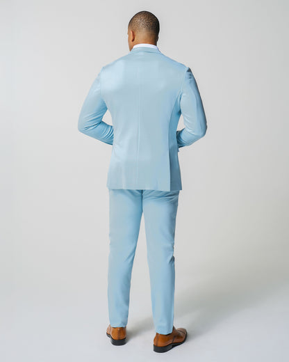 Athletic Fit Stretch Suit - Solid Cool Blue | State & Liberty Suits