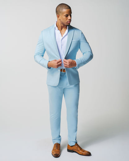 Athletic Fit Stretch Suit - Solid Cool Blue | State & Liberty Suits