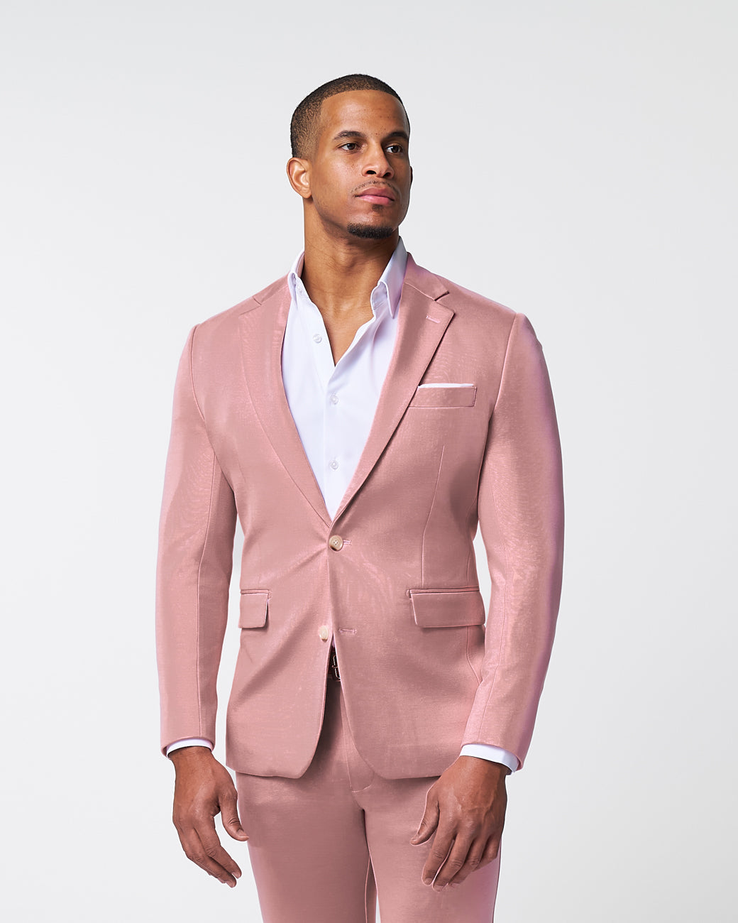 Athletic Fit Stretch Suit - Solid Rose | State & Liberty Suits