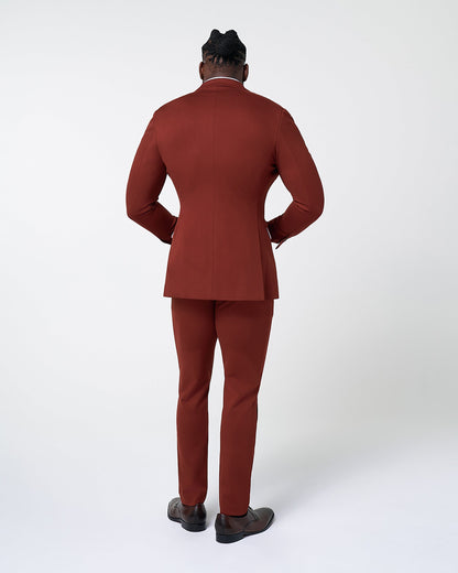 Athletic Fit Stretch Suit - Solid Brick | State & Liberty Suits
