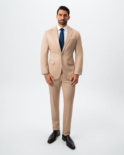 Athletic Fit Stretch Suit - Peach and White Pinstripe | State & Liberty Suits