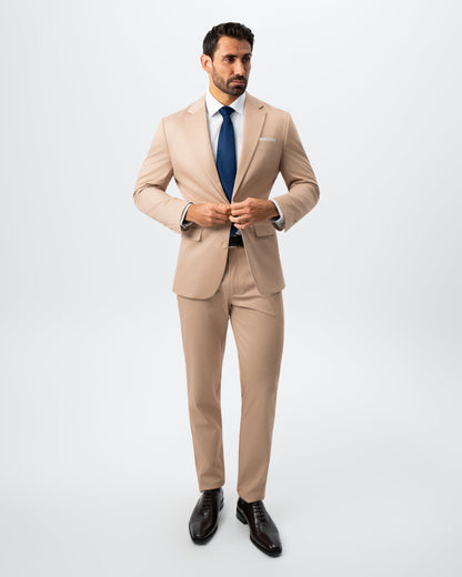 Athletic Fit Stretch Suit - Peach and White Pinstripe | State & Liberty Suits
