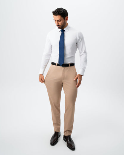 Athletic Fit Stretch Suit - Peach and White Pinstripe | State & Liberty Suits