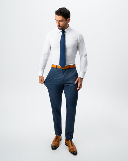 Athletic Fit Stretch Suit - Electric Blue and Black Plaid | State & Liberty Suits