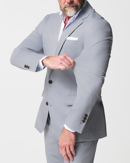 Athletic Fit Stretch Suit - Grey Houndstooth Microcheck | State & Liberty Suits