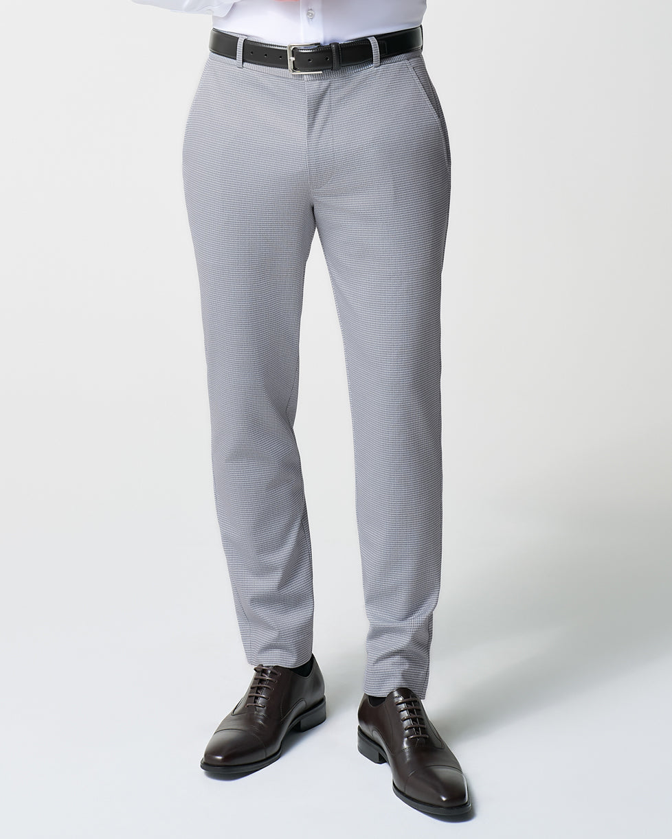 Athletic Fit Stretch Suit - Grey Houndstooth Microcheck | State & Liberty Suits