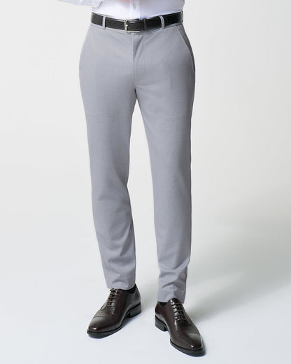 Athletic Fit Stretch Suit - Grey Houndstooth Microcheck | State & Liberty Suits