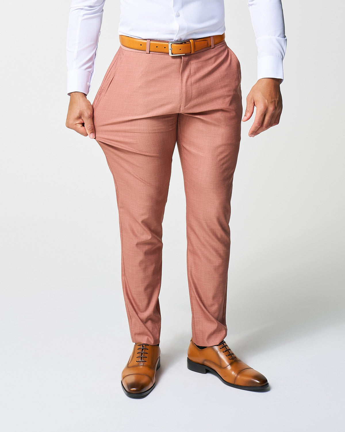 Athletic Fit Stretch Suit - Heathered Salmon | State & Liberty Suits