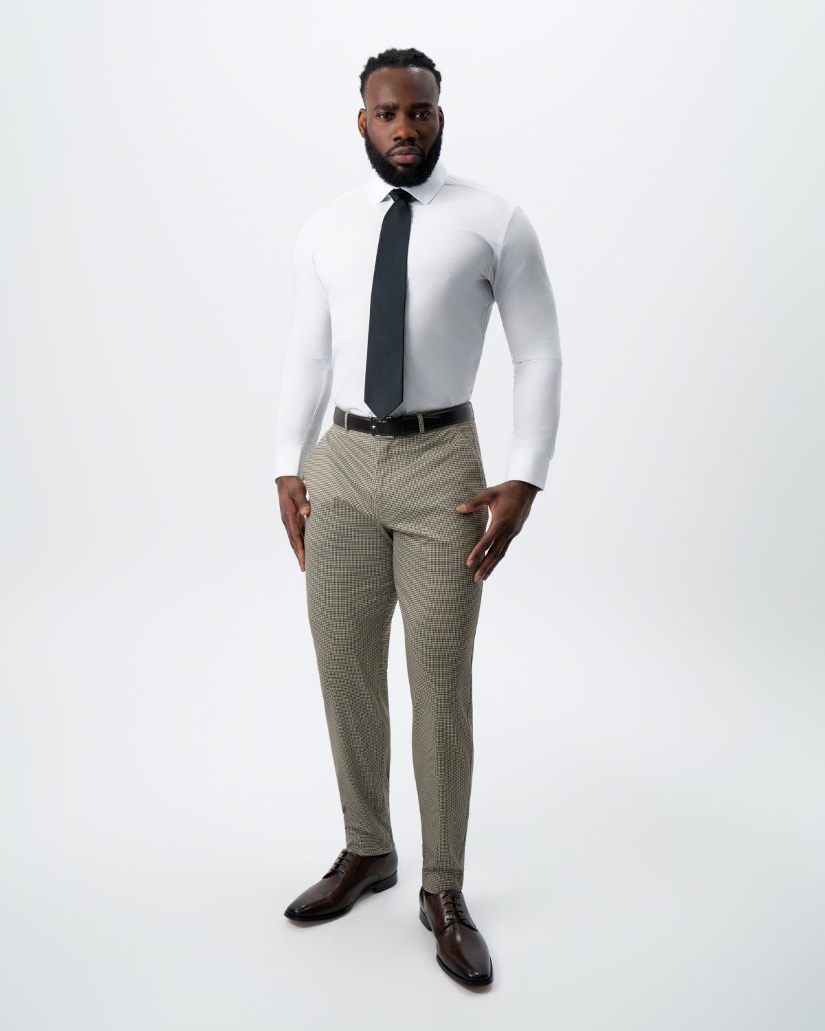 Athletic Fit Stretch Suit - Olive Houndstooth | State & Liberty Suits