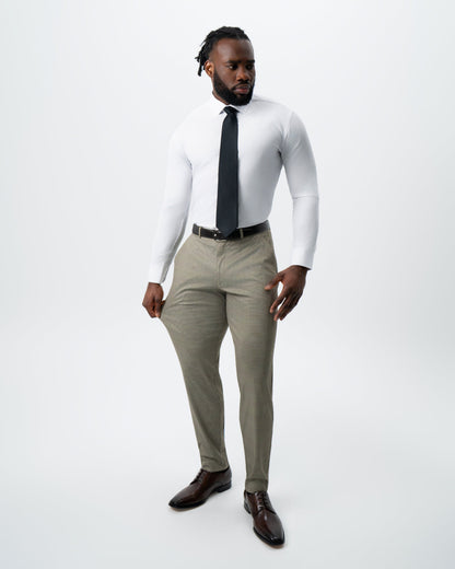 Athletic Fit Stretch Suit - Olive Houndstooth | State & Liberty Suits