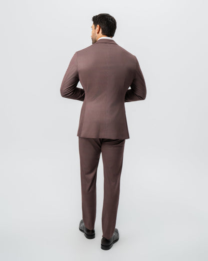 Athletic Fit Stretch Suit - Brick Houndstooth | State & Liberty Suits