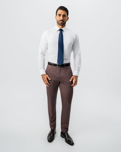 Athletic Fit Stretch Suit - Brick Houndstooth | State & Liberty Suits