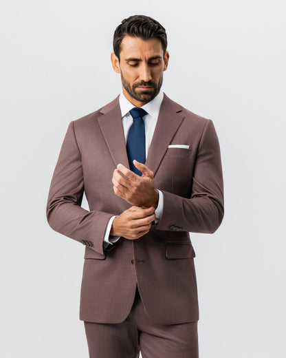 Athletic Fit Stretch Suit - Brick Houndstooth | State & Liberty Suits