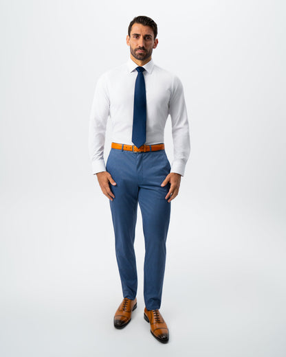 Athletic Fit Stretch Suit - Steel Blue Houndstooth | State & Liberty Suits