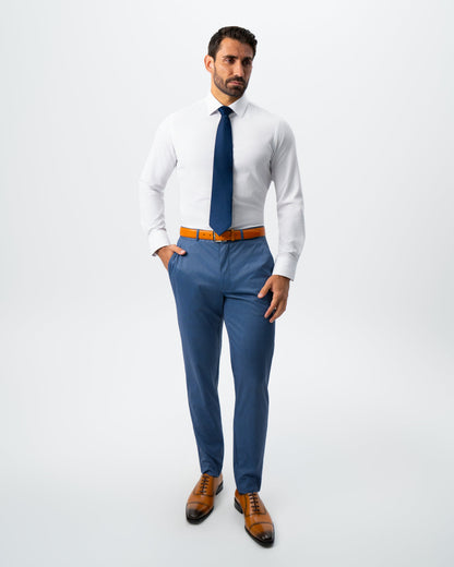 Athletic Fit Stretch Suit - Steel Blue Houndstooth | State & Liberty Suits
