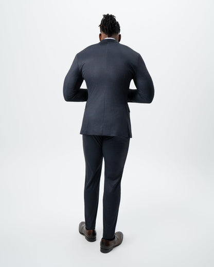 Athletic Fit Stretch Suit - Maroon, Navy, and Black Mini Check | State & Liberty Suits