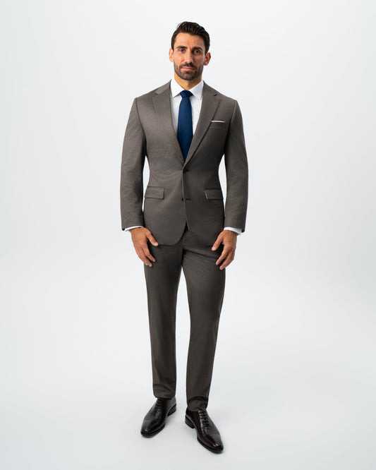 Athletic Fit Stretch Suit - Brown Houndstooth | State & Liberty Suits