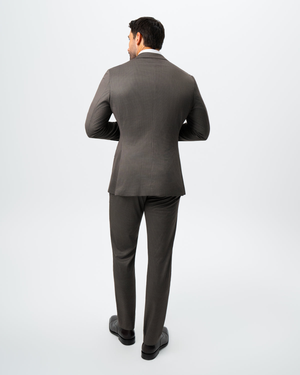 Athletic Fit Stretch Suit - Brown Houndstooth | State & Liberty Suits