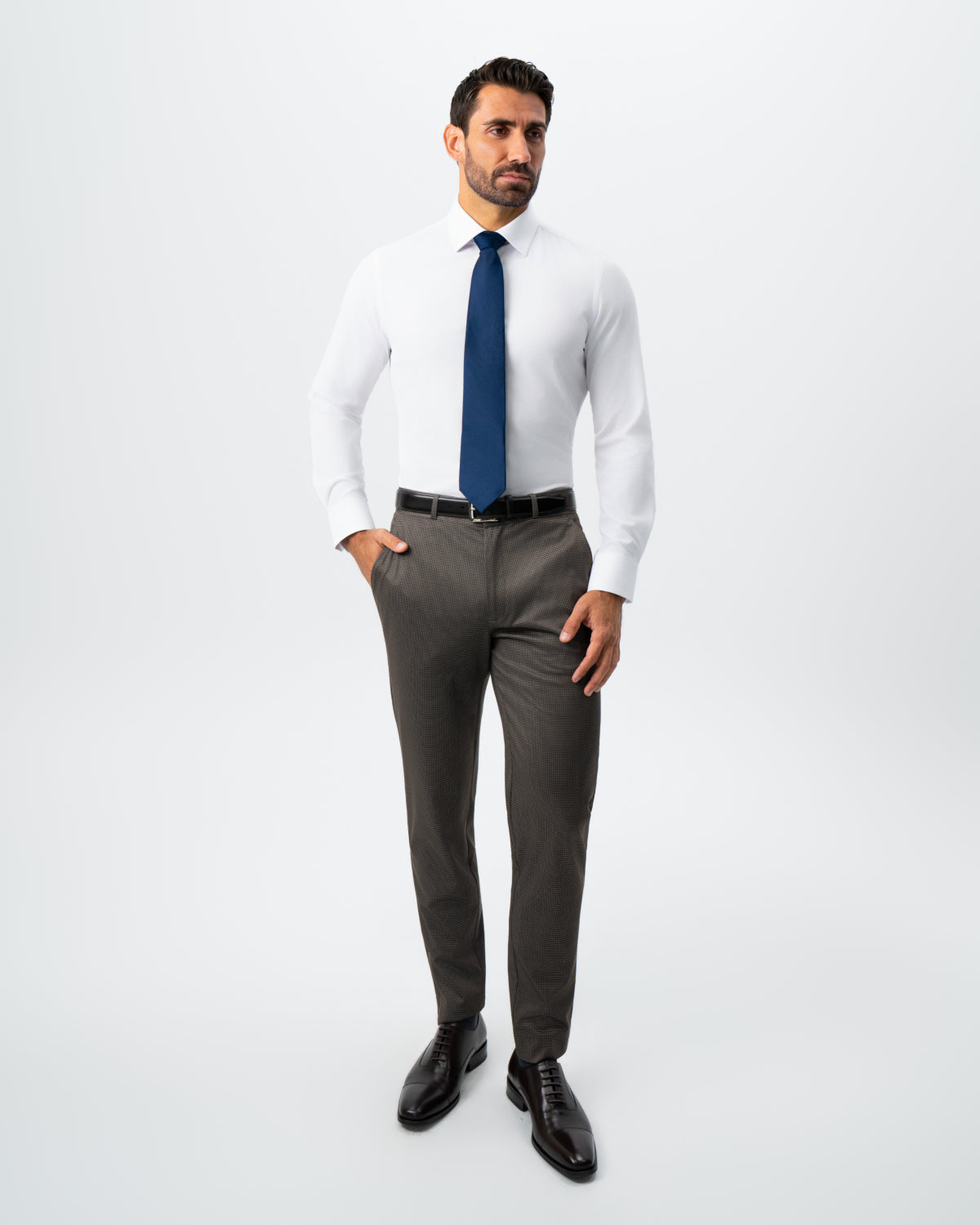 Athletic Fit Stretch Suit - Brown Houndstooth | State & Liberty Suits