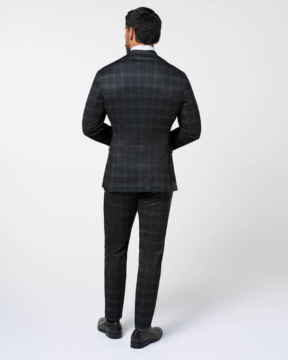 Athletic Fit Stretch Suit - Stone Grey Plaid | State & Liberty Suits