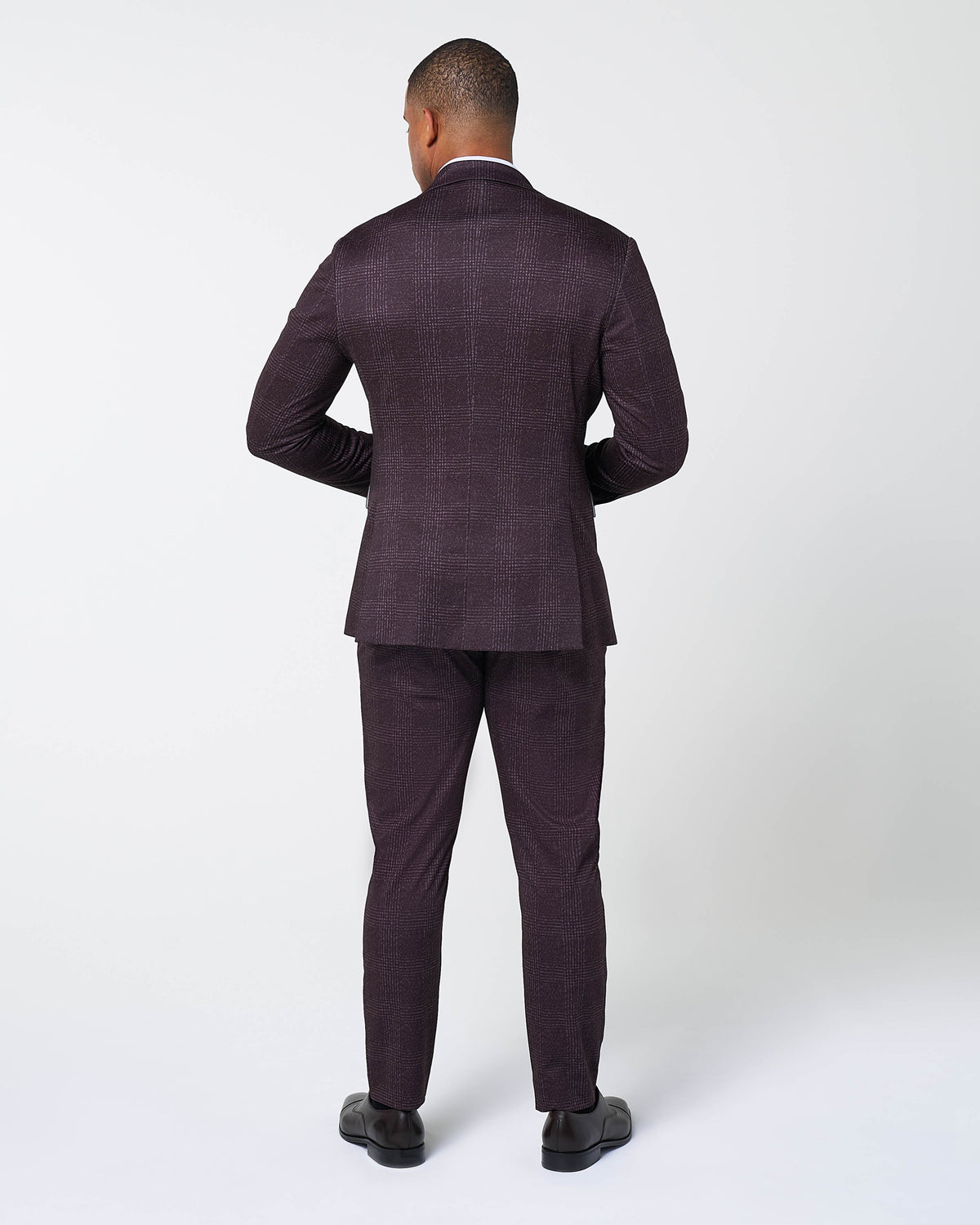 Athletic Fit Stretch Suit - Burgundy Big Plaid | State & Liberty Suits