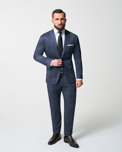 Athletic Fit Stretch Suit - Independence Blue Big Plaid | State & Liberty Suits