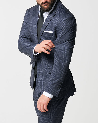 Athletic Fit Stretch Suit - Independence Blue Big Plaid | State & Liberty Suits