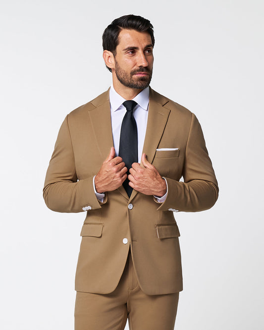 Athletic Fit Stretch Blazer - Solid Dark Tan | State & Liberty Suits|Blazers