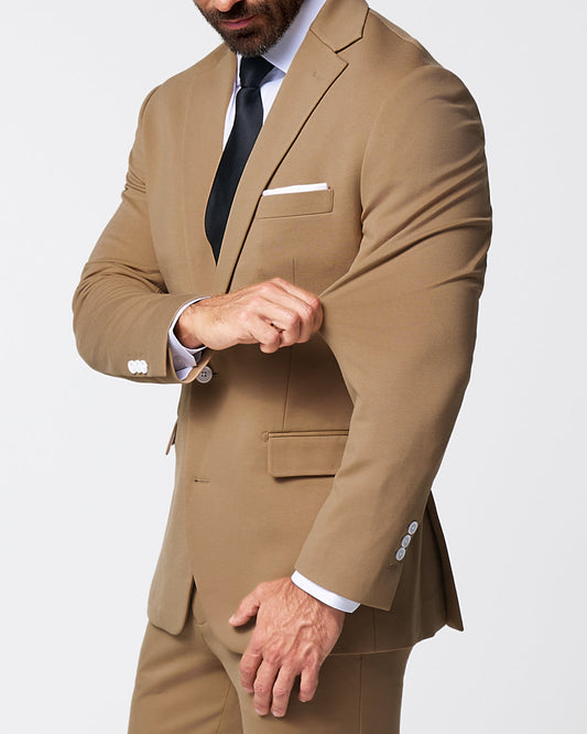 Athletic Fit Stretch Blazer - Solid Dark Tan | State & Liberty Suits|Blazers