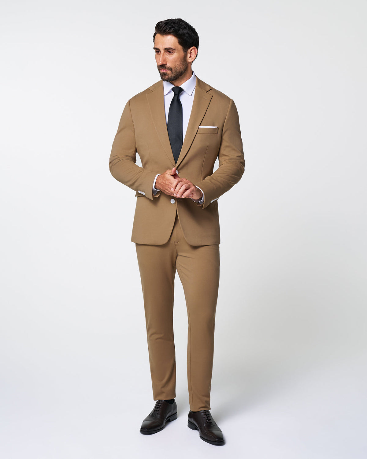 Athletic Fit Stretch Blazer - Solid Dark Tan | State & Liberty Suits|Blazers