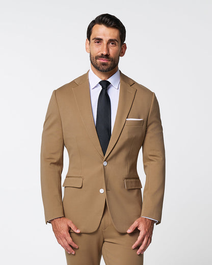 Athletic Fit Stretch Blazer - Solid Dark Tan | State & Liberty Suits|Blazers