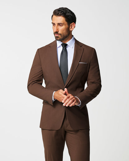 Athletic Fit Stretch Blazer - Lightweight Heathered Chocolate | State & Liberty Suits|Blazers