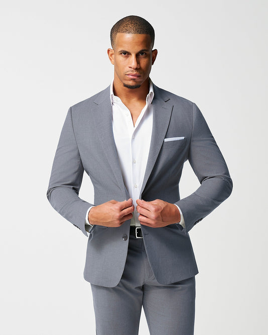 Athletic Fit Stretch Blazer - Lightweight Heathered Smoked Grey | State & Liberty Suits|Blazers