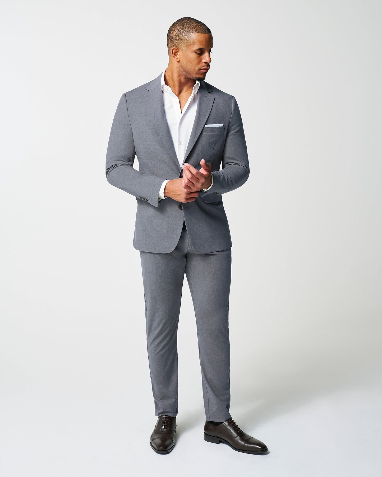 Athletic Fit Stretch Blazer - Lightweight Heathered Smoked Grey | State & Liberty Suits|Blazers