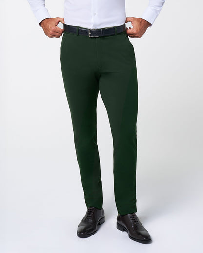 Athletic Fit Stretch Suit Pants - Solid Hunter Green | State & Liberty Suits|Bottoms