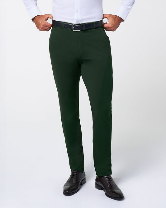 Athletic Fit Stretch Suit Pants - Solid Hunter Green | State & Liberty Suits|Bottoms