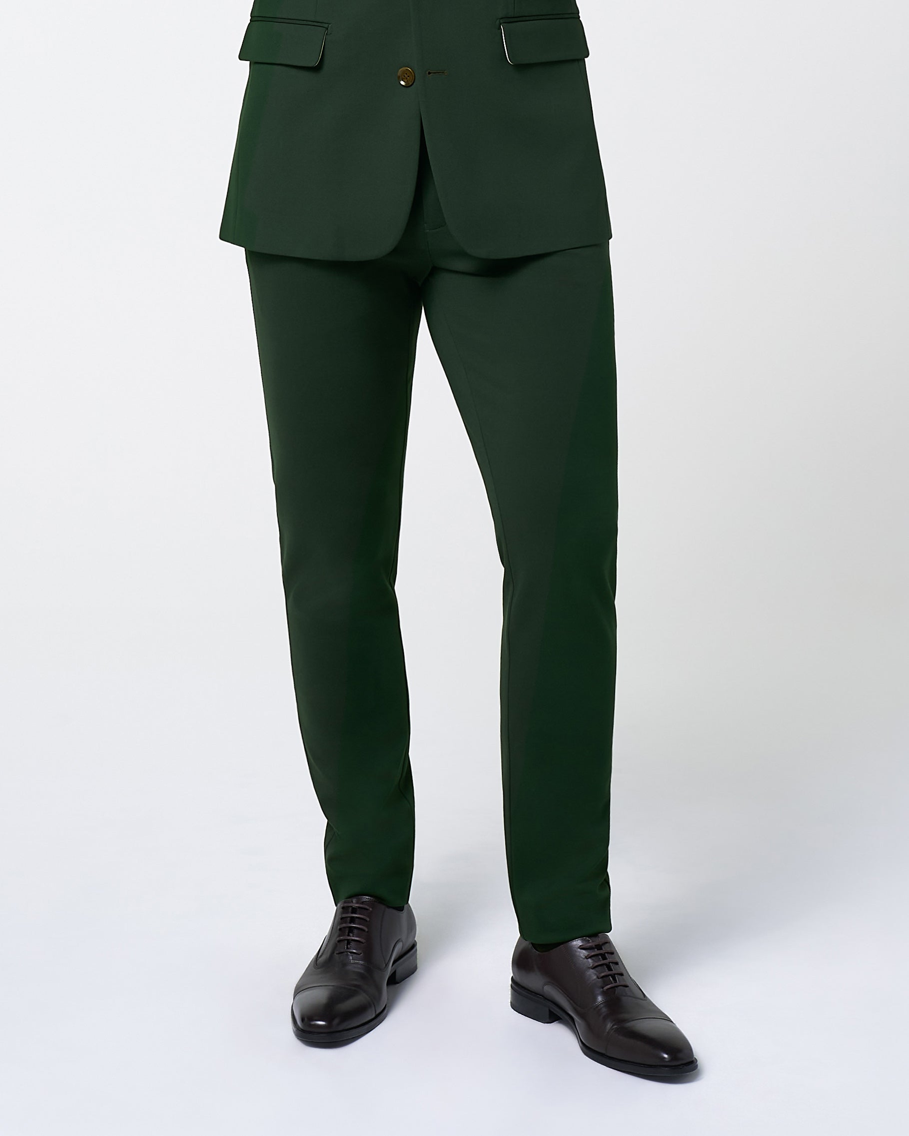 Athletic Fit Stretch Suit Pants - Solid Hunter Green | State & Liberty Suits|Bottoms