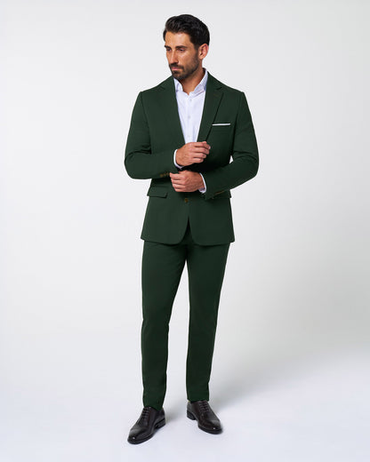 Athletic Fit Stretch Suit Pants - Solid Hunter Green | State & Liberty Suits|Bottoms
