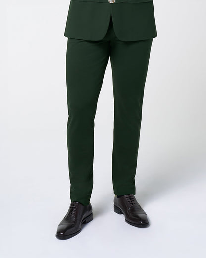 Athletic Fit Stretch Suit Pants - Solid Hunter Green | State & Liberty Suits|Bottoms