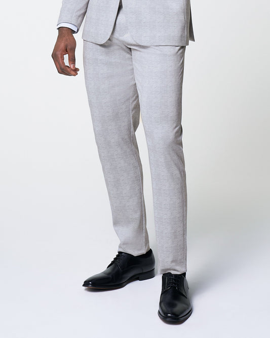 Athletic Fit Stretch Suit Pants - Light Grey Plaid | State & Liberty Suits|Bottoms
