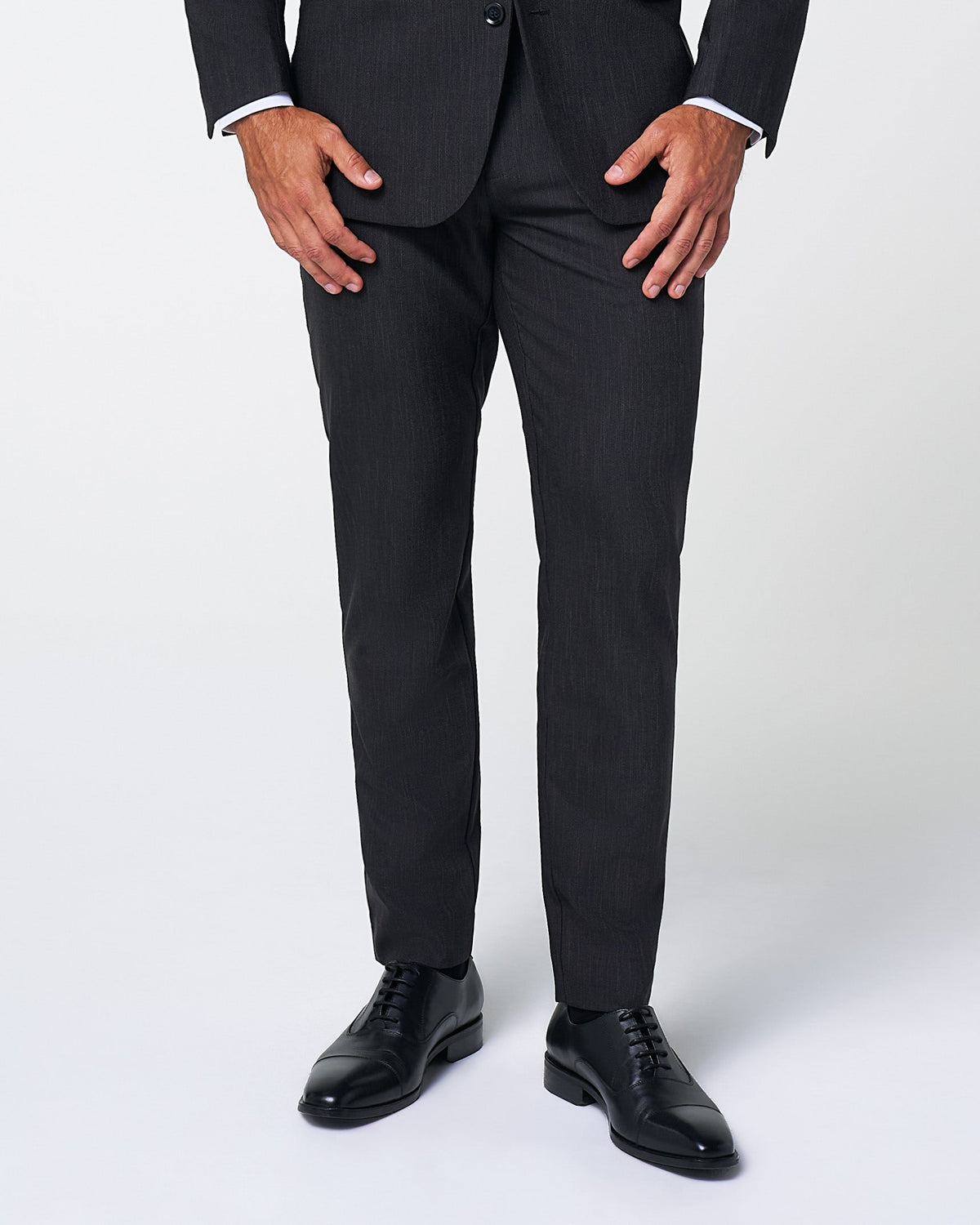 Athletic Fit Stretch Suit Pants - Heathered Charcoal | State & Liberty Suits|Bottoms