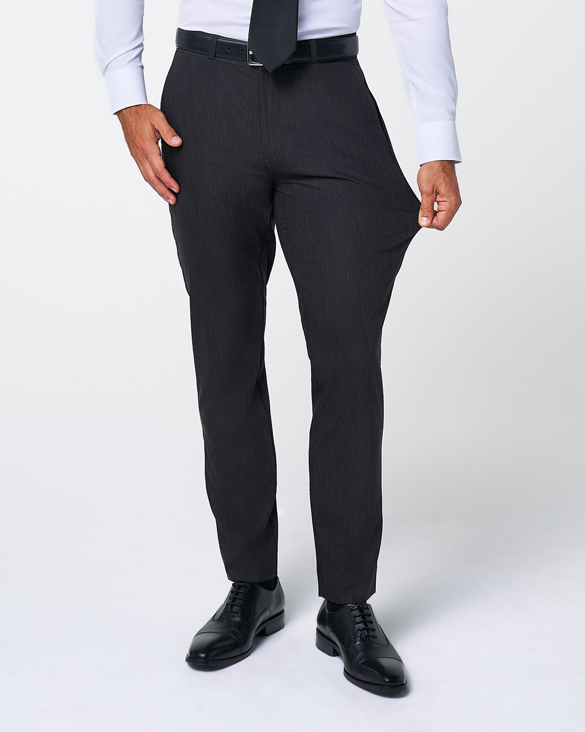 Athletic Fit Stretch Suit Pants - Heathered Charcoal | State & Liberty Suits|Bottoms