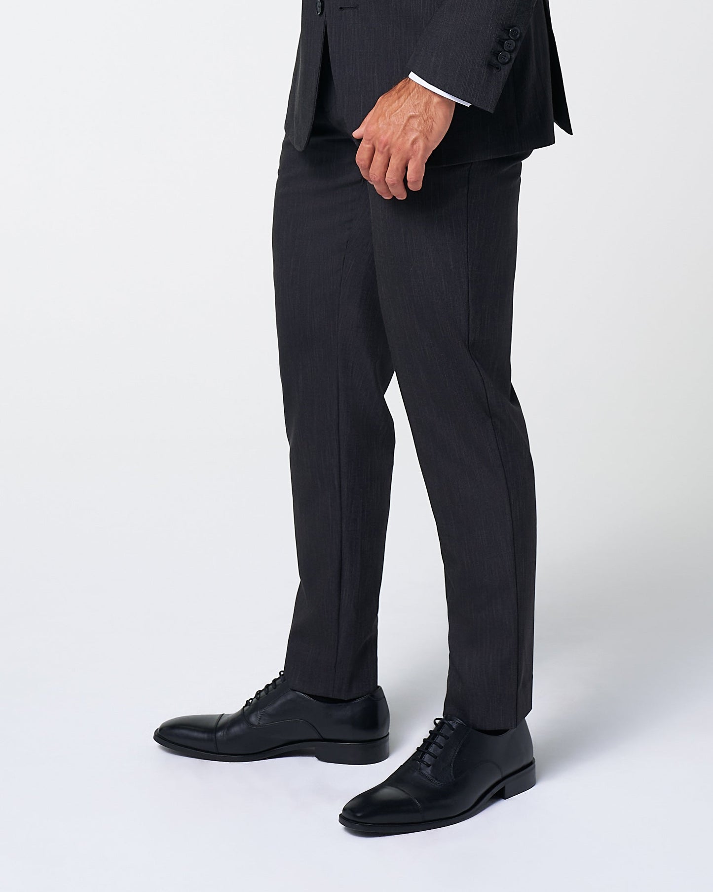 Athletic Fit Stretch Suit Pants - Heathered Charcoal | State & Liberty Suits|Bottoms