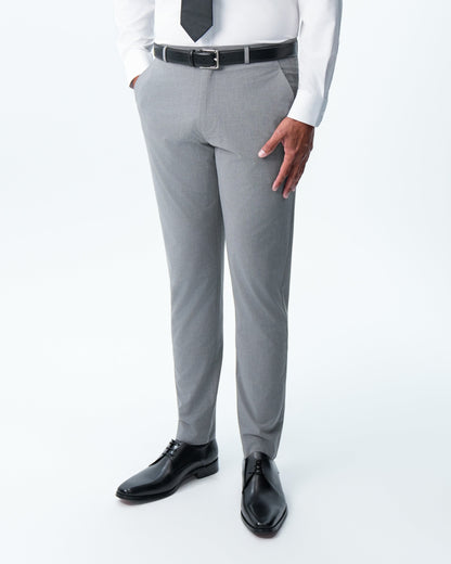 Athletic Fit Stretch Suit Pants - Lightweight Heathered Smoked Grey | State & Liberty Suits|Bottoms
